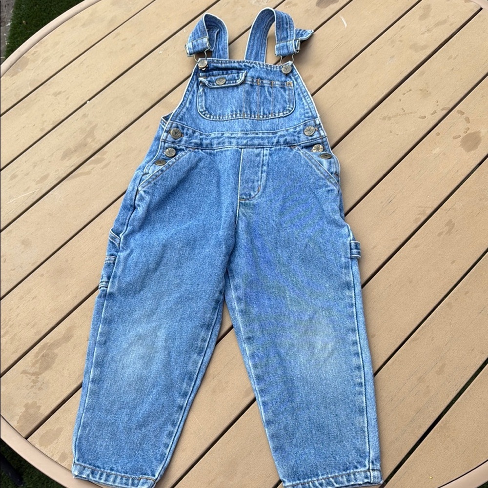 🍄2/3  Hudsons Bay vintage Blue Denim cargo Overalls 100% cotton gender neutral